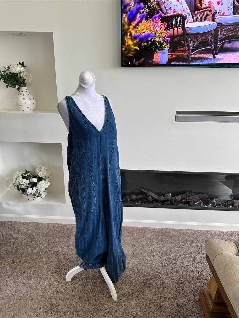 Pilcro Blue Denim Jumpsuit